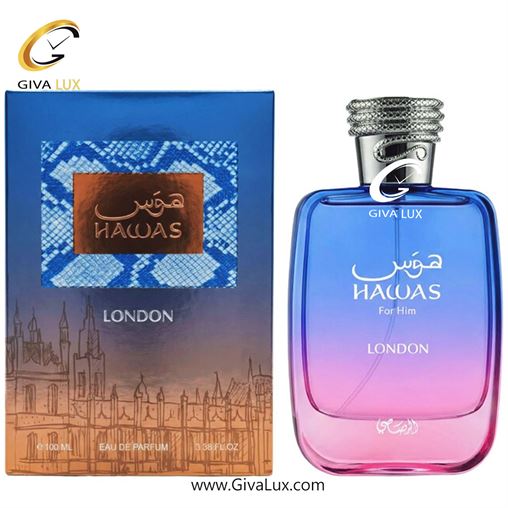  ادو پرفیوم  مردانه رصاصی | Rasasi اورجینال مدل Hawas London | هوس لندن حجم  100 میل
